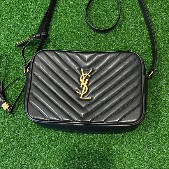 Saint Laurent Black Quilted Leather Camera Crossbody with Gold YSL - Picture 6 of 13